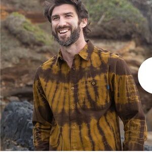 Kavu Caswell Button up chamois in "ramshackle rust" colorway